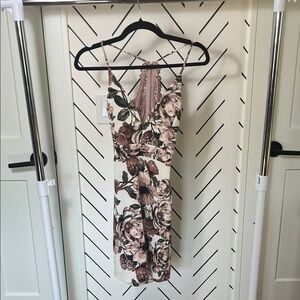 Windsor Floral Midi Dress in Pink and Cream